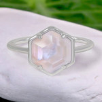 Hexagon Ring - Mother of Pearl