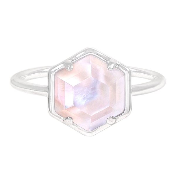 Hexagon Ring - Mother of Pearl