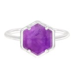 Hexagon Ring - Amethyst