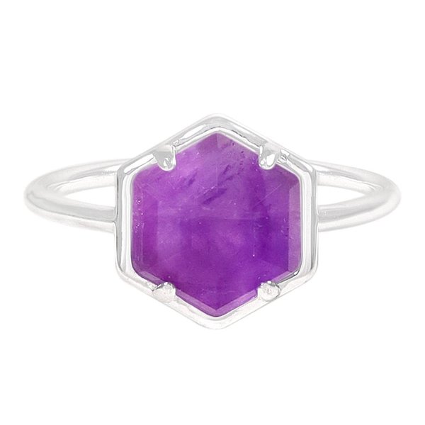 Hexagon Ring - Amethyst