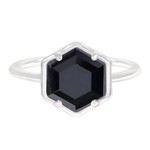 Hexagon Ring - Hematite