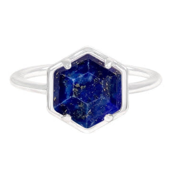 Hexagon Ring - Lapis