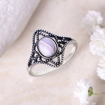 Sterling Silver Antiq Ring w/ Blue Lace Agate