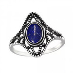 Sterling Silver Antiq Ring w/ Lapis