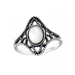 Sterling Silver Antiq Ring w/ Mother Of Pearl