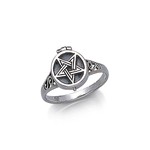Sterling Silver Pentagram Poison Ring