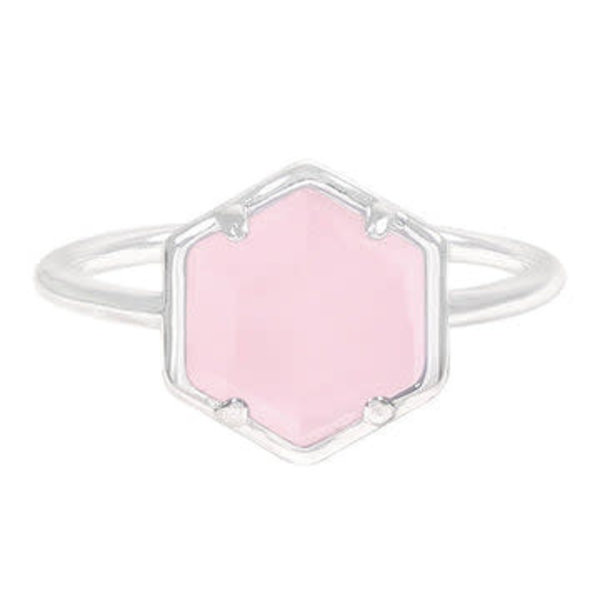 Hexagon Ring - Rose Quartz