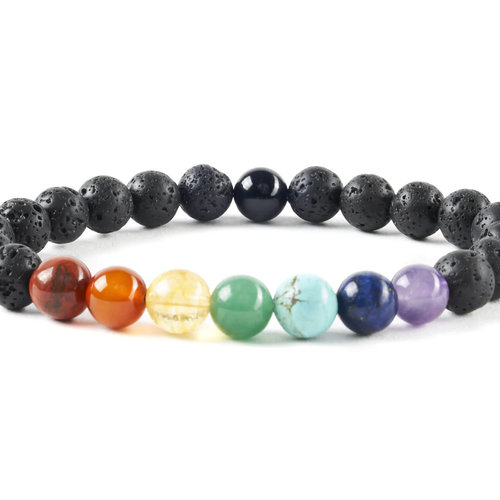 BRACELET – LAVA WITH CHAKRA 8 MM