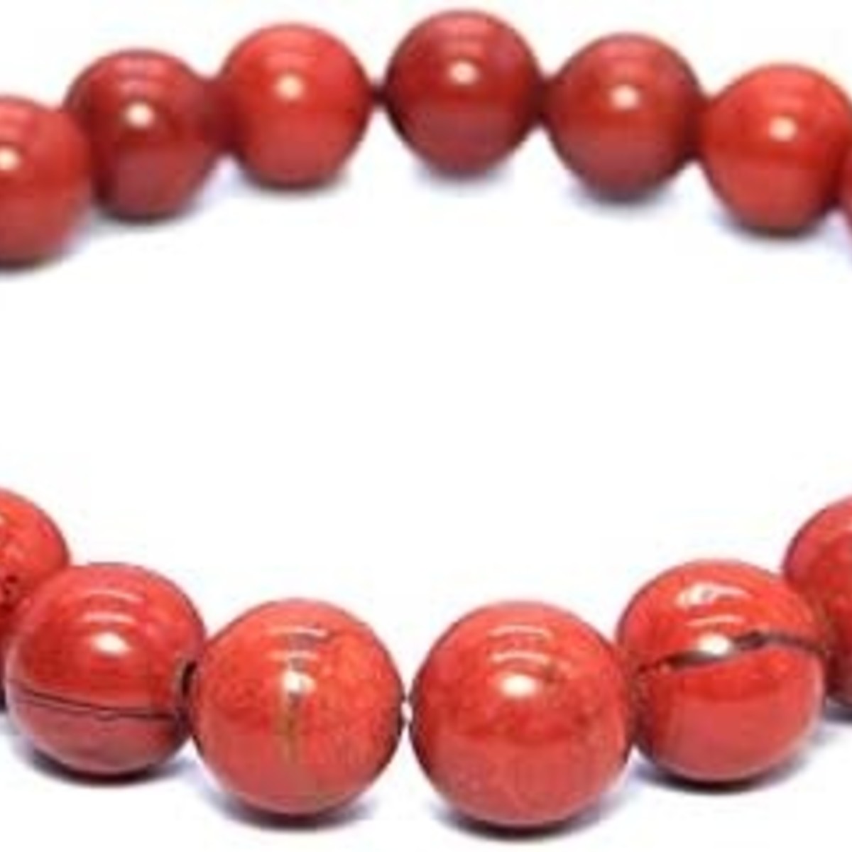 Oval Red Jasper Elastic Beaded Bracelet | Boutique Ottoman Jewelry Store