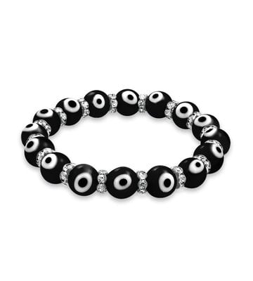 BRACELET – EVIL EYE GLASS BLACK 8 MM