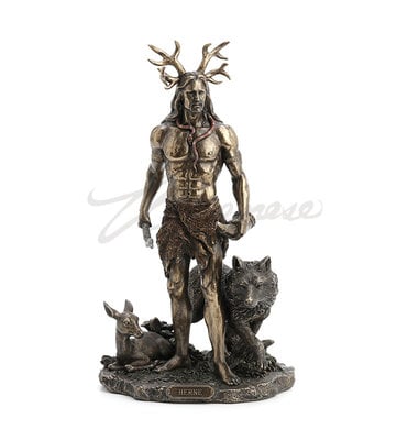 Herne The Hunter With Deer And Wolf