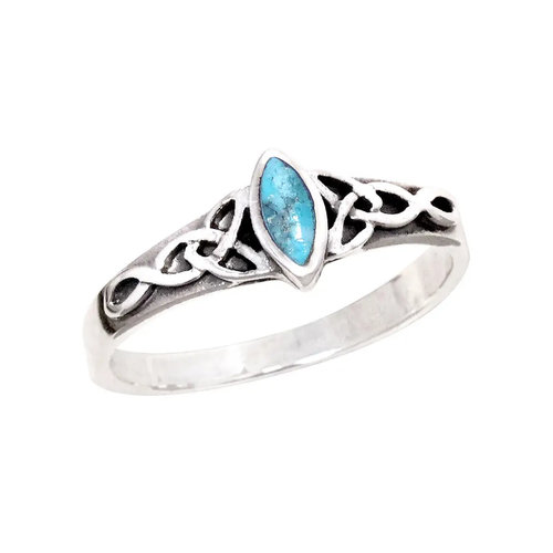 Turquoise & Sterling Silver Celtic Ring