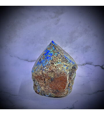 POINT – AZURITE/MALACHITE A TOP POLISHED 2-3″