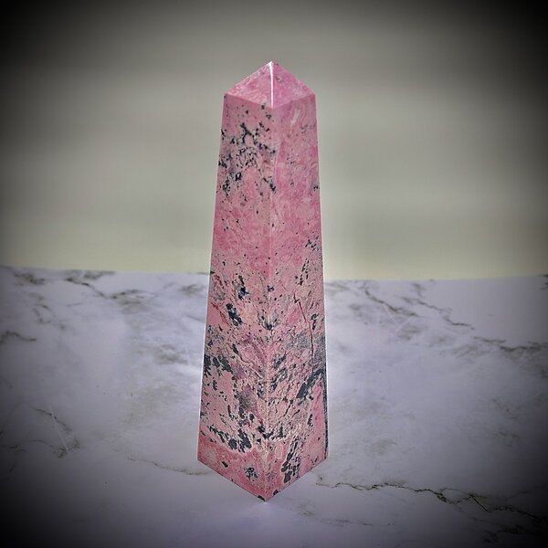 OBELISK – RHODONITE 4 SIDES 7-8″