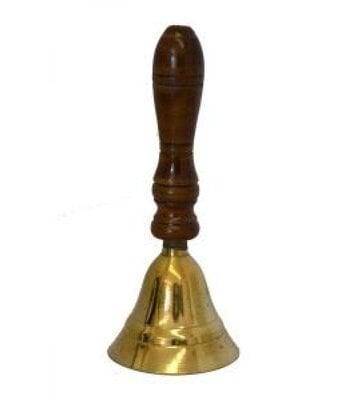 Brass Bell with Wooden Handle (5.5'')