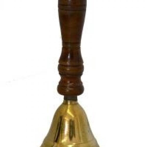 Brass Bell with Wooden Handle (5.5'')