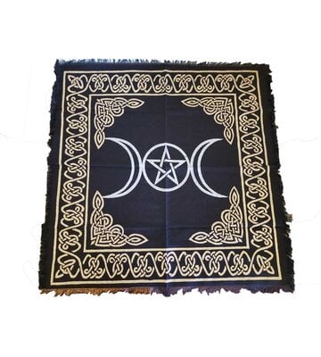 Triple Moon Pentagram altar cloth 24" x 24"