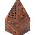 Wooden Temple Cone/Charcoal Burner 5"H