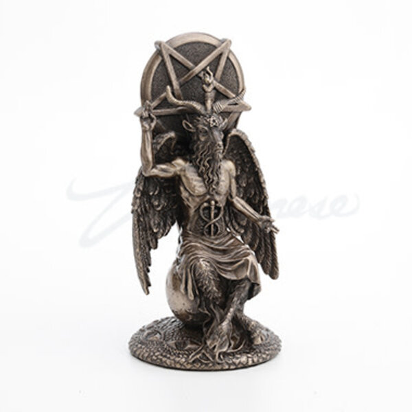 Statue Of Baphomet Sitting On Globe