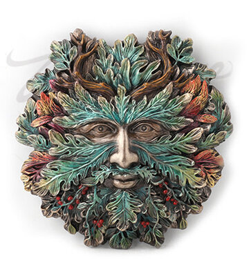 WINTER SOLSTICE ANTLER GREENMAN WALL PLAQUE