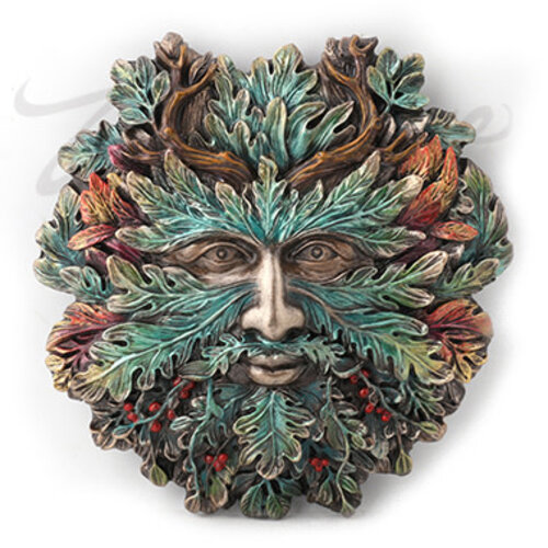 WINTER SOLSTICE ANTLER GREENMAN WALL PLAQUE