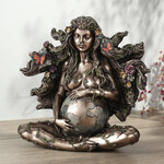 Sitting Pregnant Mother Gaia With Butterflies