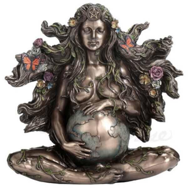 Sitting Pregnant Mother Gaia With Butterflies