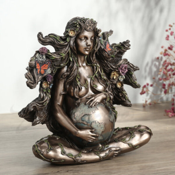 Sitting Pregnant Mother Gaia With Butterflies