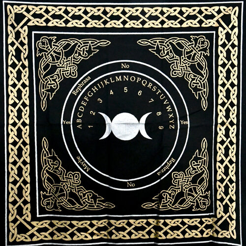 Triple Moon Pendulum/SpiritBoard altar cloth 24" x 24"