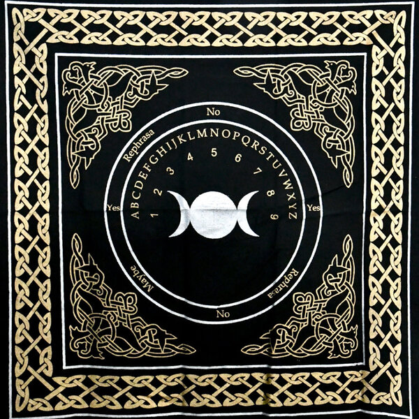 Triple Moon Pendulum/SpiritBoard altar cloth 24" x 24"