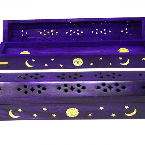 Celestial Coffin Incense Burner Violet 12"