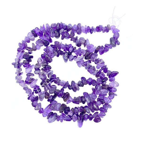 Amethyst Chips Necklace - 32"L