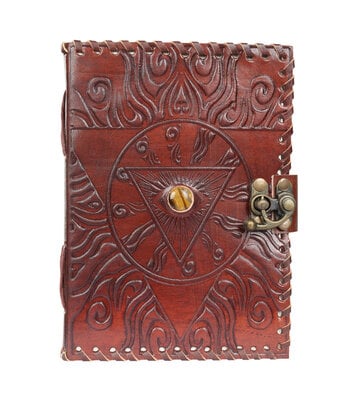Evil Eye Leather Journal 5" x 7" w/ Antiqued Paper