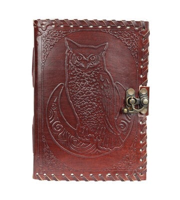 Owl Leather Journal 5" x 7" w/ Antiqued Paper
