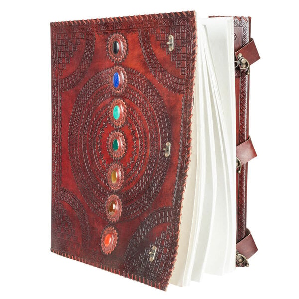 Seven Chakra Leather Journal 14.5" x 17.5"