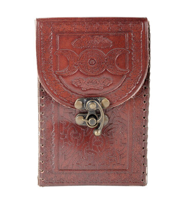 Triple Moon Tarot Card Leather Holder