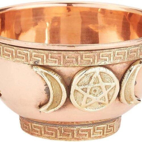 Triple Moon Offering Bowl - Copper