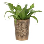 Tree of Life Bronze Terracotta Plant Pot By Lisa Parker 5x6.5In