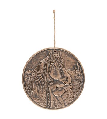 Bronze Terracotta 'apache' Plaque By Lisa Parker 8"D