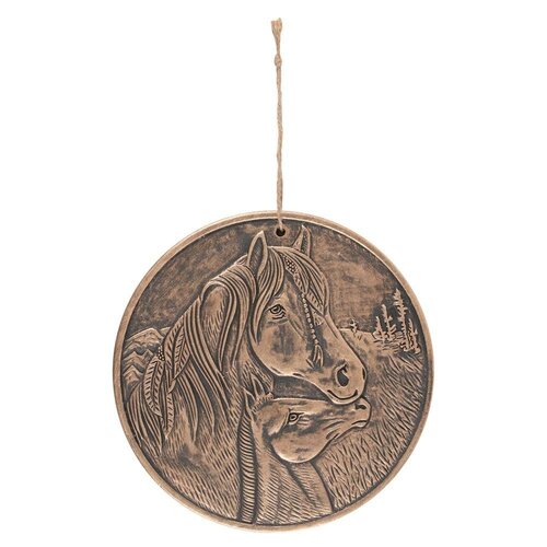 Bronze Terracotta 'apache' Plaque By Lisa Parker 8"D