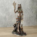 Egyptian Goddess Bastet Holding Sistrum And Ankh