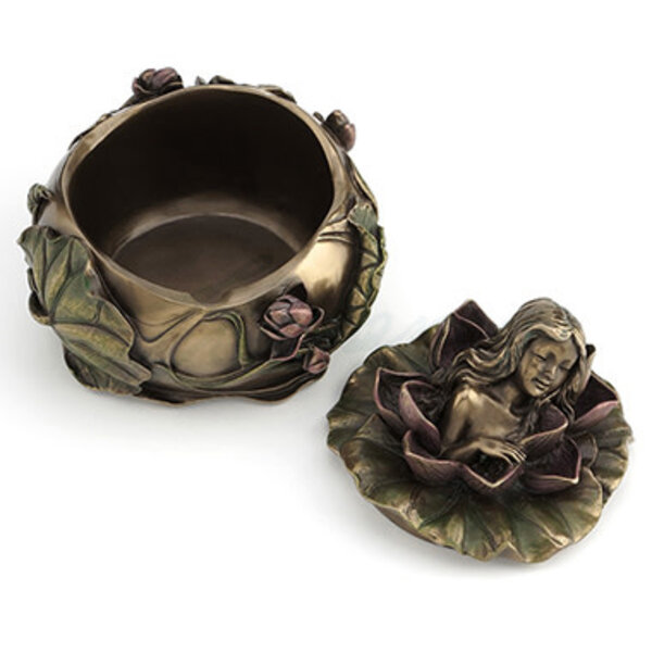 Art Nouveau Sleeping Lotus Girl Trinket Box