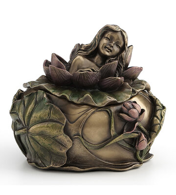 Art Nouveau Sleeping Lotus Girl Trinket Box