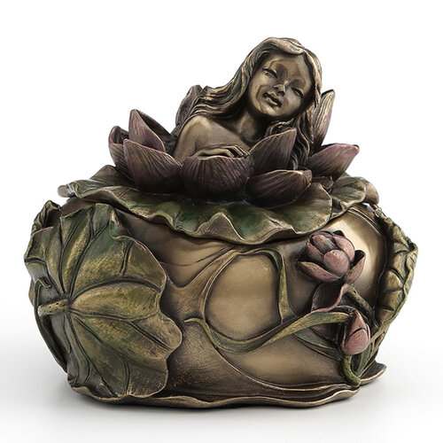 Art Nouveau Sleeping Lotus Girl Trinket Box