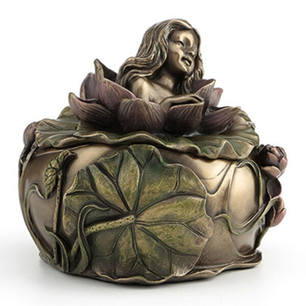 Art Nouveau Sleeping Lotus Girl Trinket Box