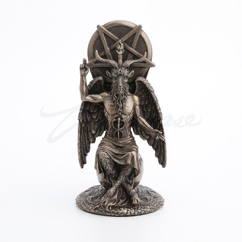 Statue Of Baphomet Sitting On Globe