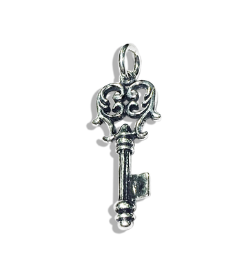 Scroll Key Pendant Sterling Silver