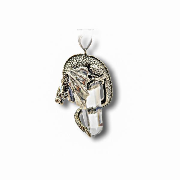 Gotland Dragon Pendant With Clear Quartz Point