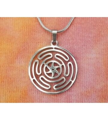 Hecate's Wheel Pendant Sterling Silver 1in