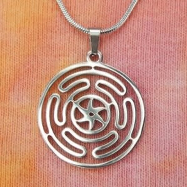 Hecate's Wheel Pendant Sterling Silver 1in